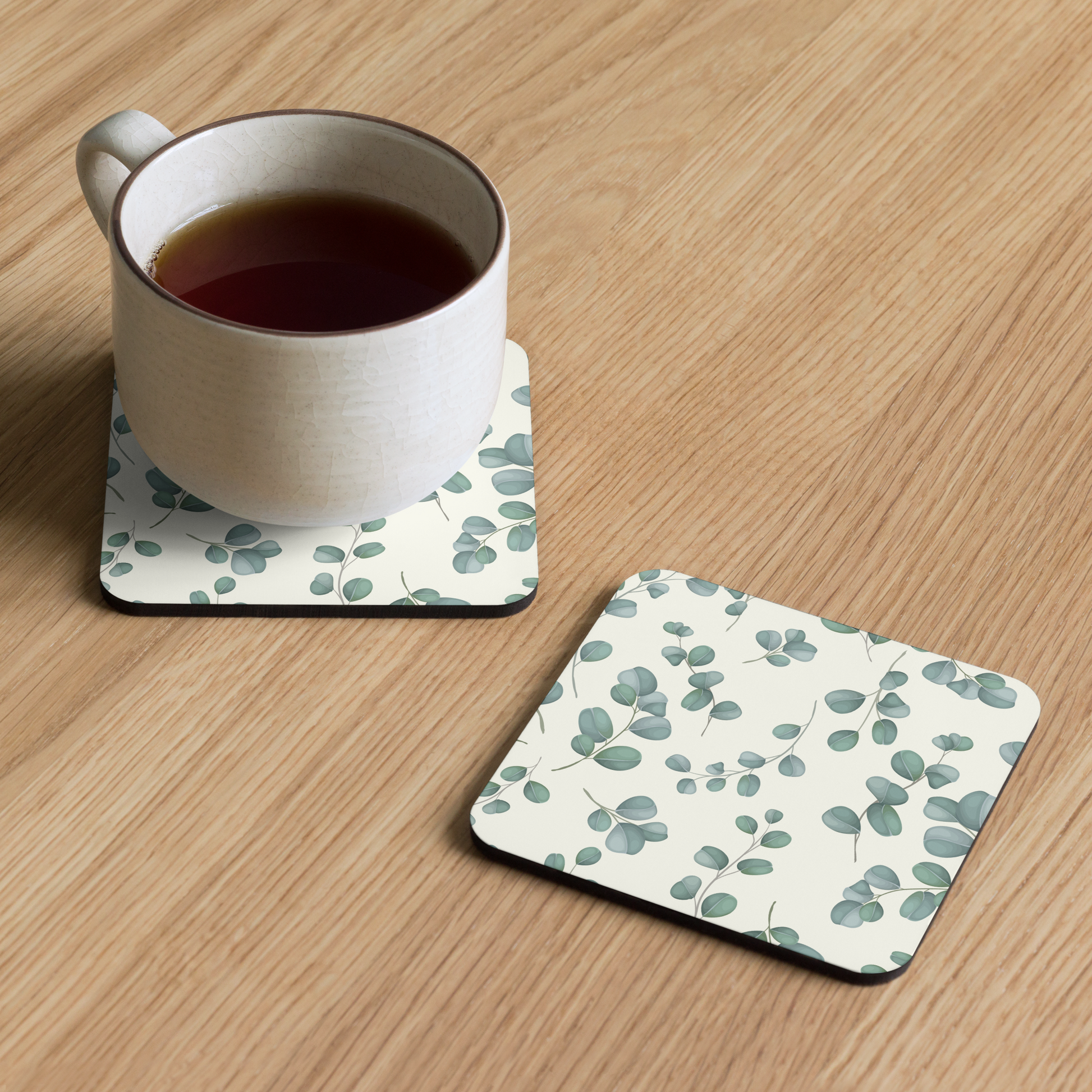 Onyx & Sage | Garden Veil Cork-Back Coasters (Set of 4)